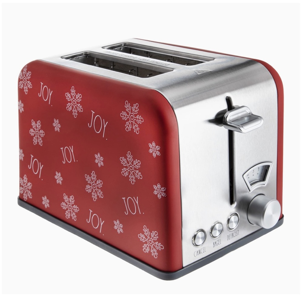 •NIB•Rae Dunn ‘JOY’ Toaster- Red Holiday Print❄️